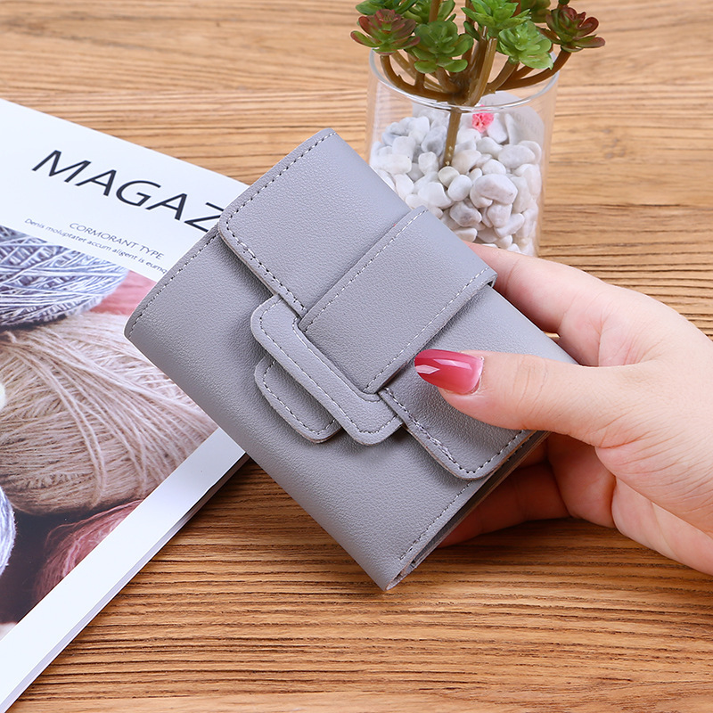 New Korean-style solid color drawstring with a 30% discount ladies' wallet, women's coin purse, clutch, student short wallet, wallet Specification drawing