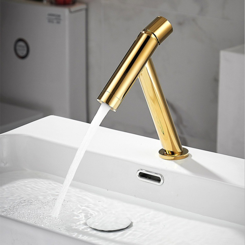 Manufacturer's cross-border exclusive supply of all-copper washbasins, faucets, bathroom hot and cold countertop basins, black chrome-plated brushed gold faucets Application Scenario
