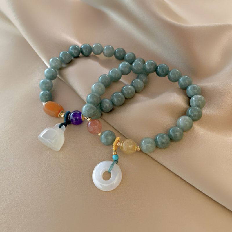 国潮系列新中式莲蓬平安扣手链女串珠手链女复古小众设计感高级手串宫廷风