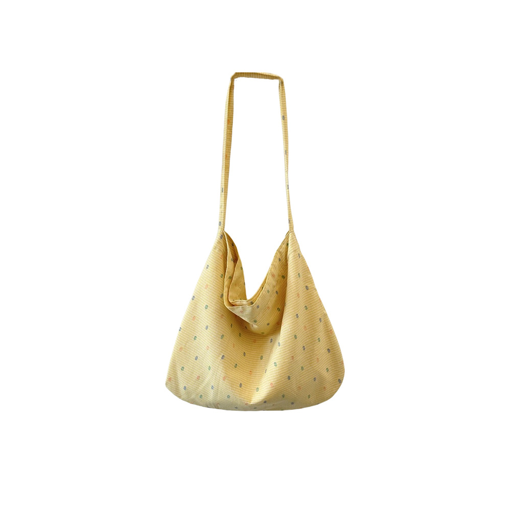 4481 Gentle cream-colored polka dot Summer large-capacity, fresh and simple single-shoulder fashionable women's bag, fabric bag, crossbody underarm bag Item Picture