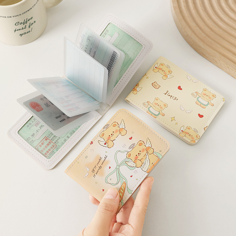ins cute animal bear car driver's license protection case, leather case, two-in-one motor vehicle driving license and driver's license book details Picture