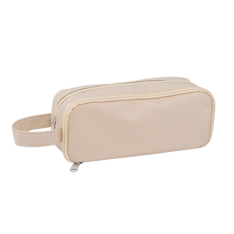 Large-capacity pen case, ins style, simple Japanese style, double-layer Korean version pencil case, niche and non-identical, a pen case for middle and high school students Item Picture