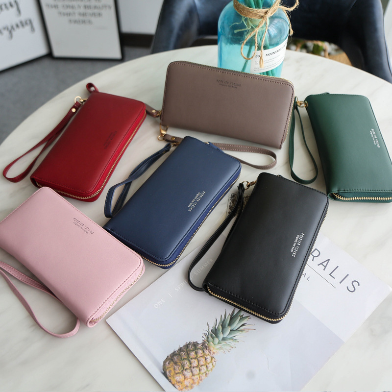 Wholesale of the new Korean-style long wallet for women, a light luxury business wallet, fashionable and versatile, multi-slot zipper wallet Specification drawing