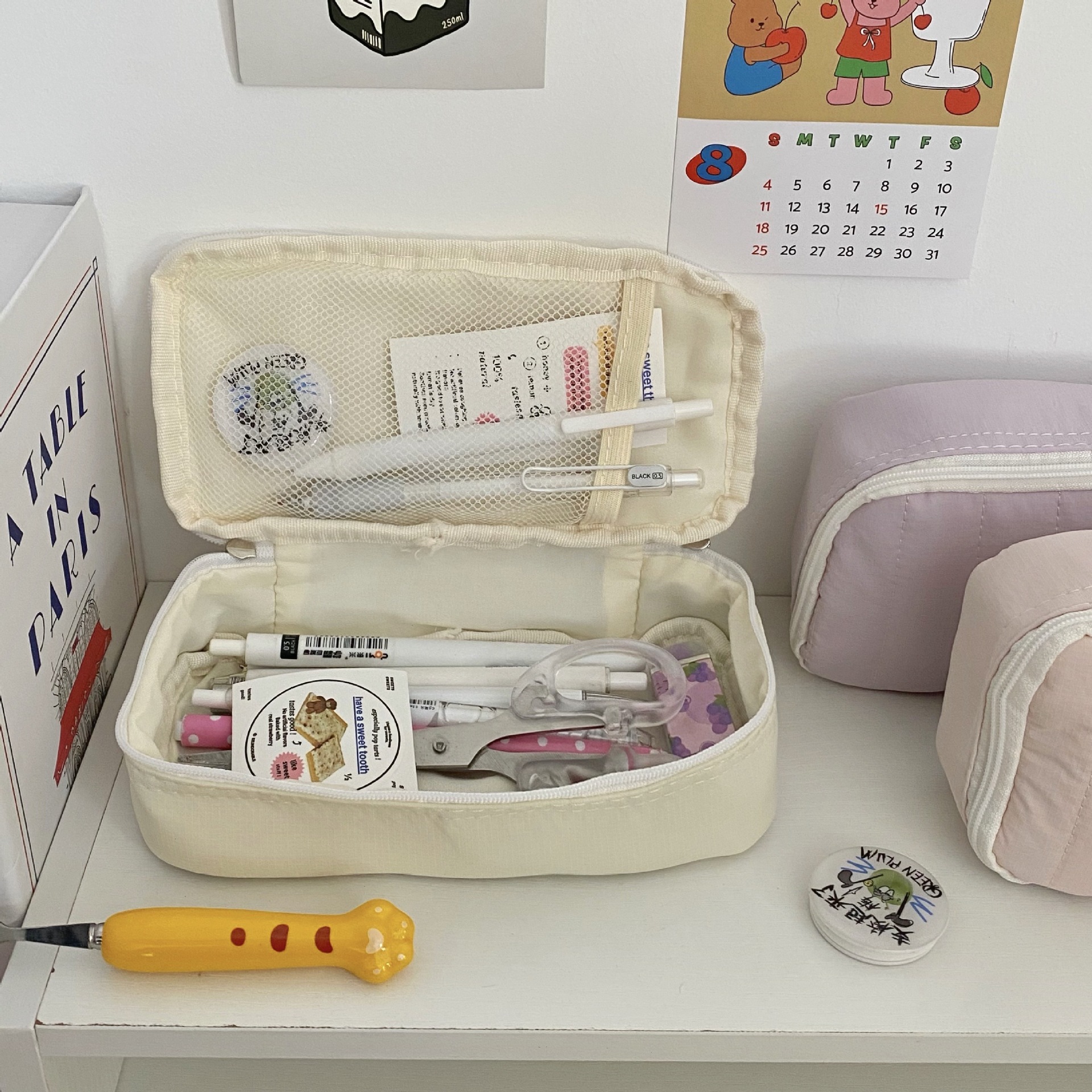 A high-appearance-level Fufu pie pen case, a large-capacity Japanese-style stationery bag for girls, a cute and girlish pencil case for primary school students Application Scenario