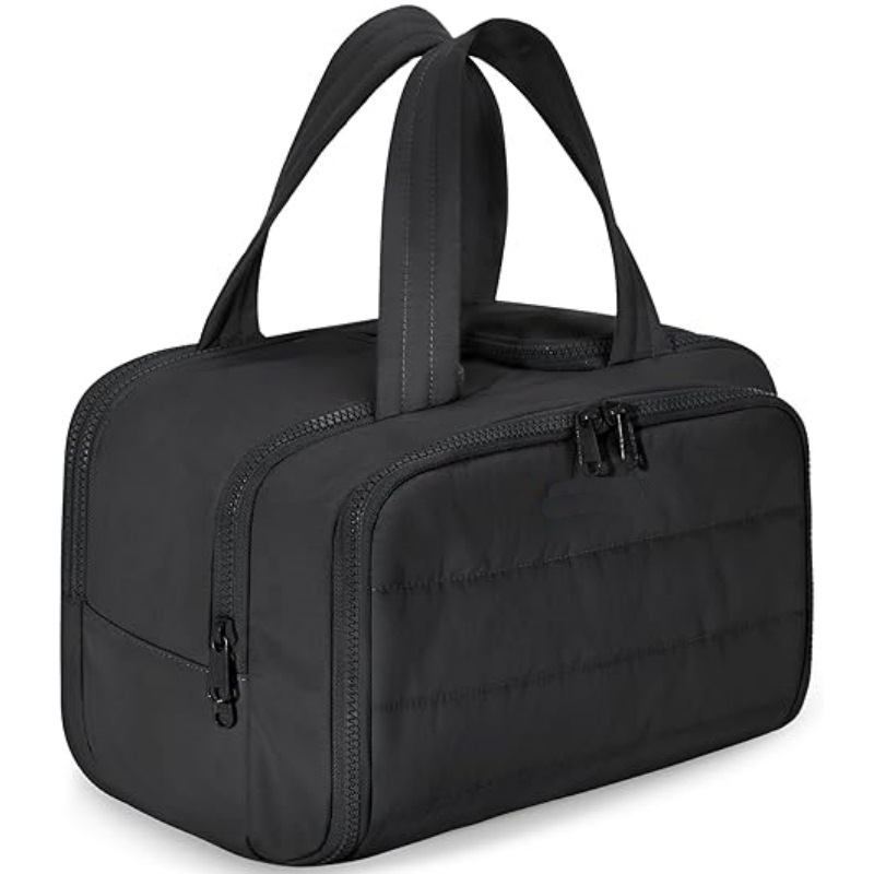 Cross-border toiletry bag: simple, lightweight, large wide-opening toiletry bag, fluffy makeup bag, storage bag, travel handbag Item Picture
