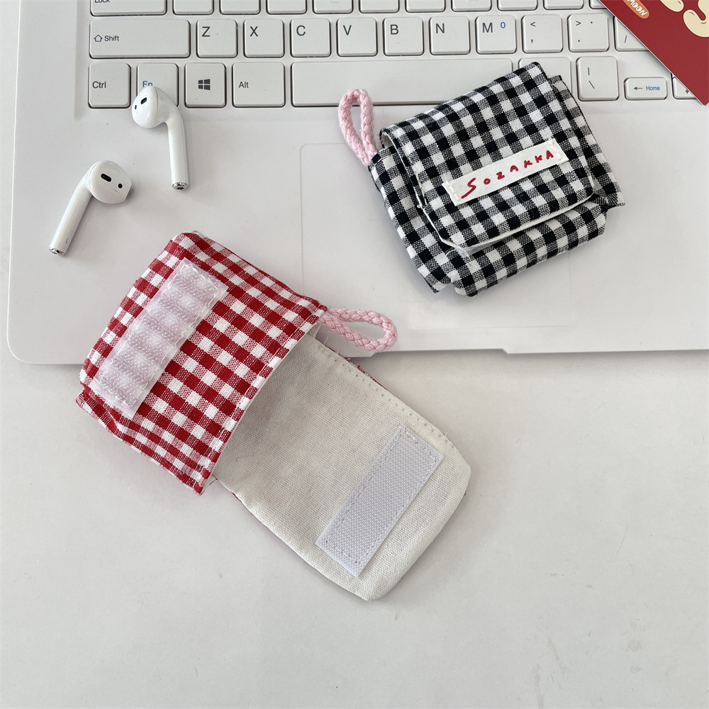 54102 Mini and cute earphone case, Apple earphone storage bag, portable flip cover soft shell Bluetooth earphone case Specification drawing