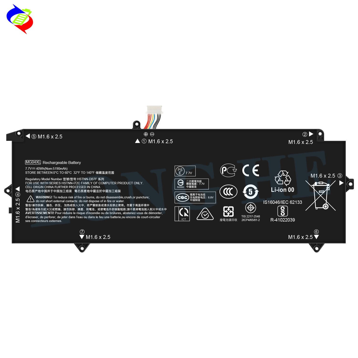 Wholesale of MG04XL battery for HP Elite x2 1012 G1/11 HSTNN-DB7F notebook details Picture