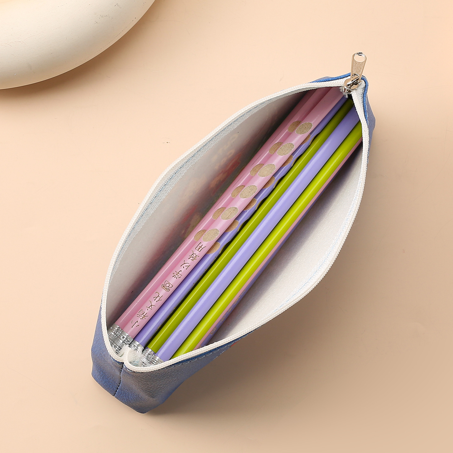 Korean-style creative cartoon square PU pen case, cute animal stationery bag, storage bag, student pencil case, LOGO printing details Picture
