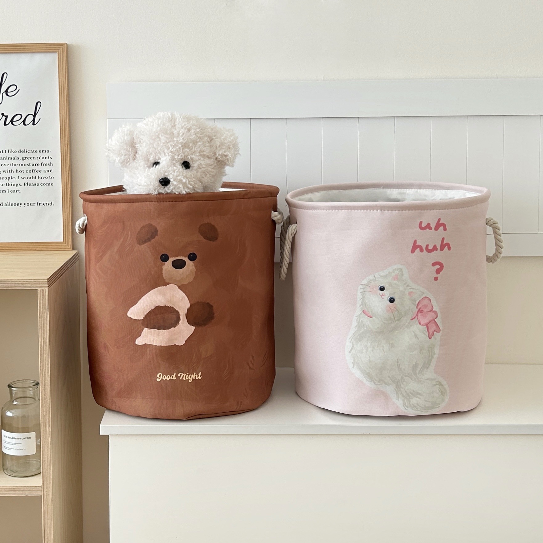 Original with copyright ~ Large-capacity dirty laundry basket, bathroom clothes storage basket, household folding plush toy storage bucket Application Scenario