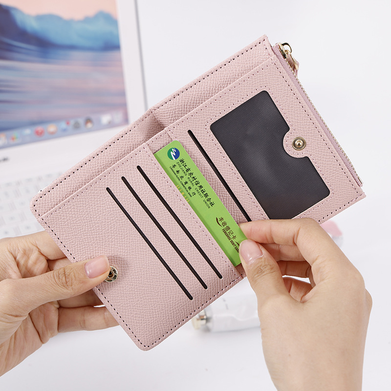 Cross-border fresh and simple ladies' wallet, short style, 20% off, multi-slot, color-blocked storage, student card bag, coin purse details Picture