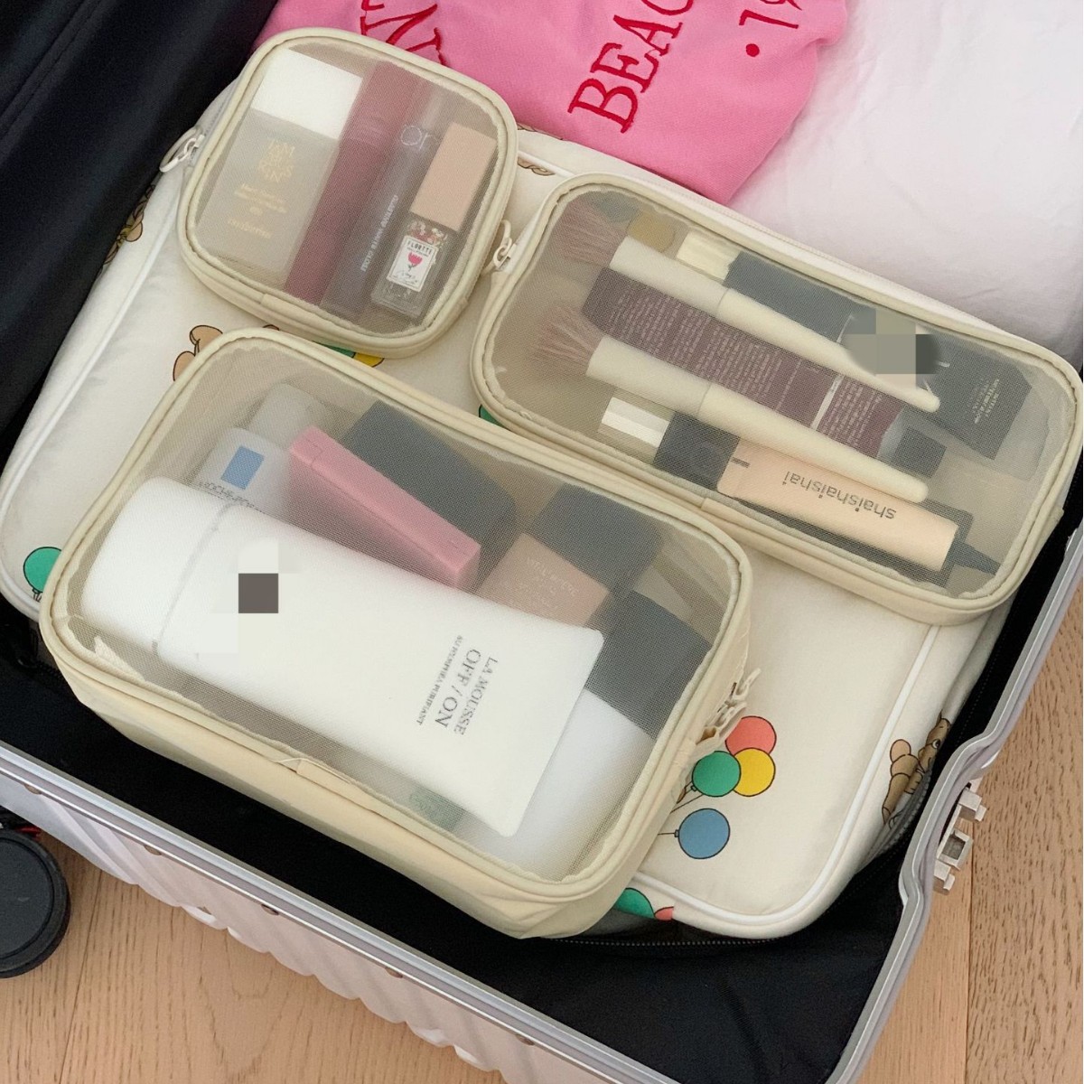 Makeup bag, makeup brush storage bag, ins portable transparent travel toiletry bag, large-capacity cosmetics storage bag full figure