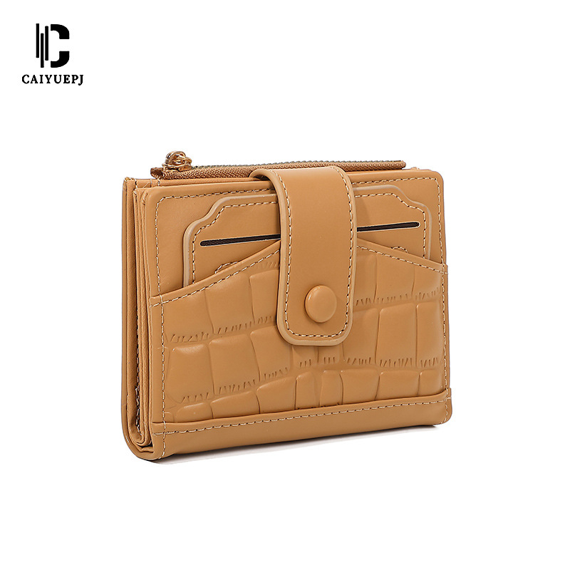 New women's cross-border wallet, short stone pattern, crocodile pattern, multi-slot wallet, versatile coin purse Item Picture