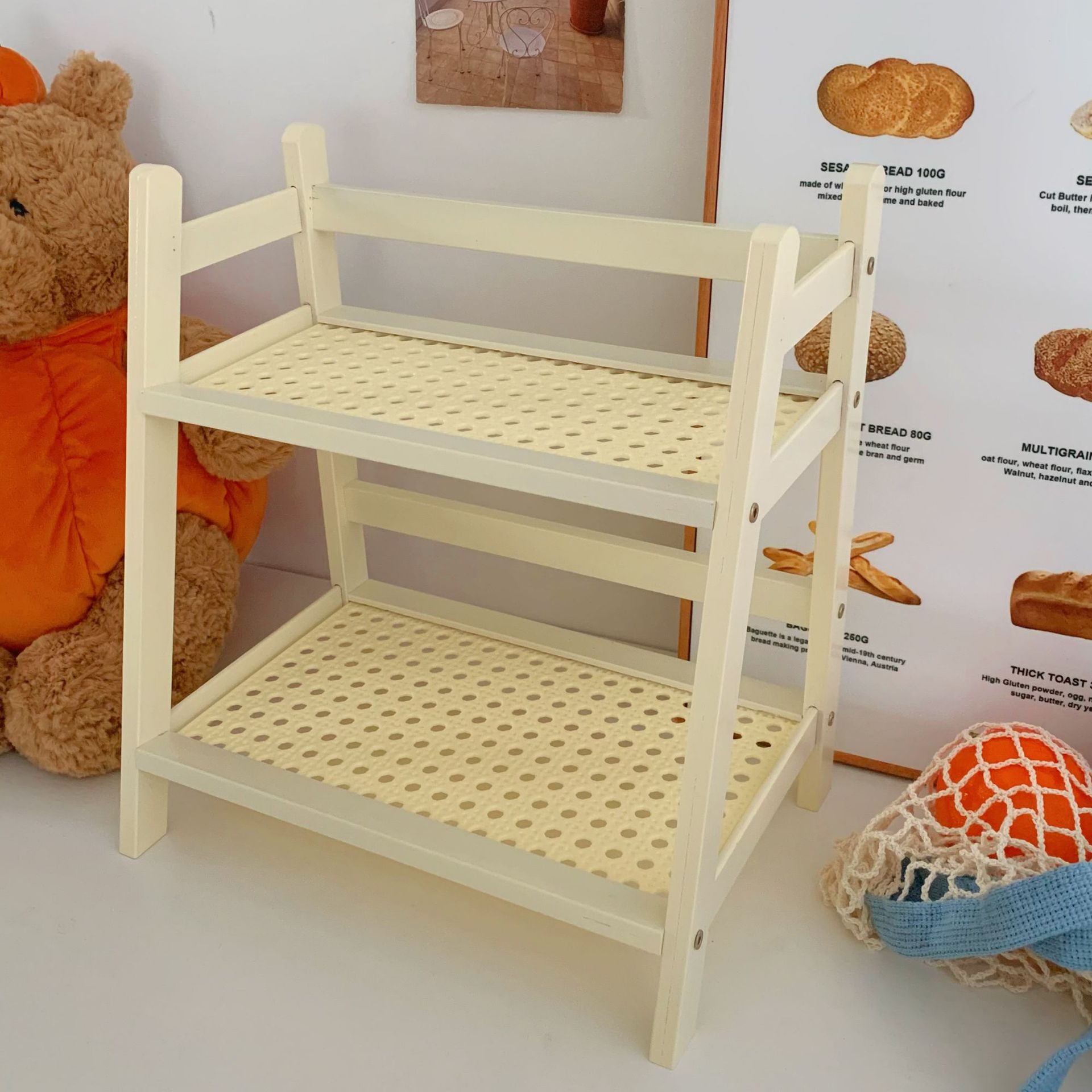 Ins-style simple double-layer desktop storage rack, student dormitory cup holder, bedroom, office and kitchen storage rack, organizing rack Application Scenario