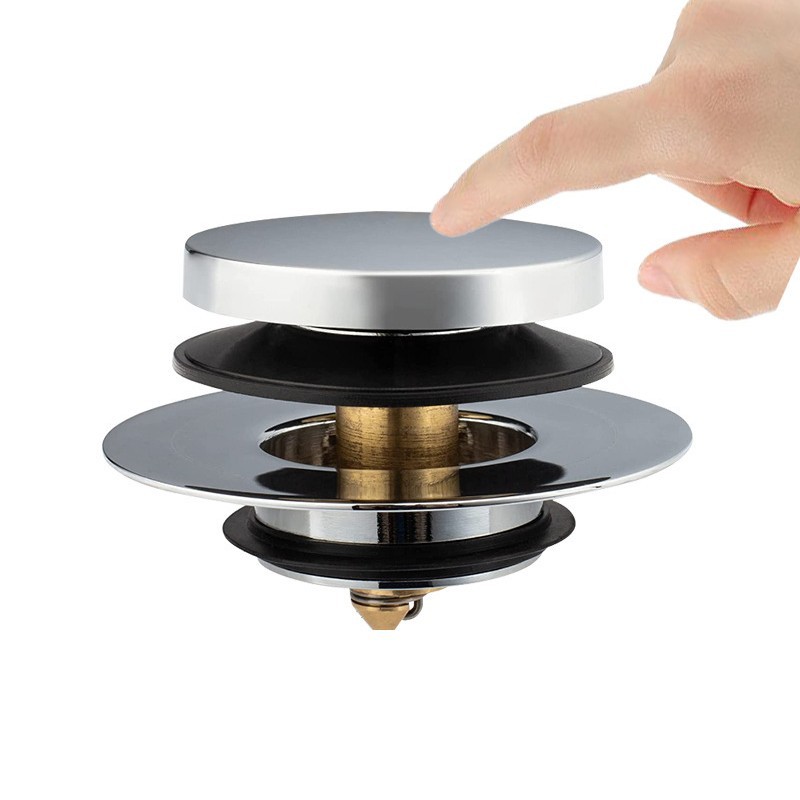 Cross-border bathtub drain anti-odor plug universal press-type bouncing magic tool drain plug accessory copper bouncing core Item Picture