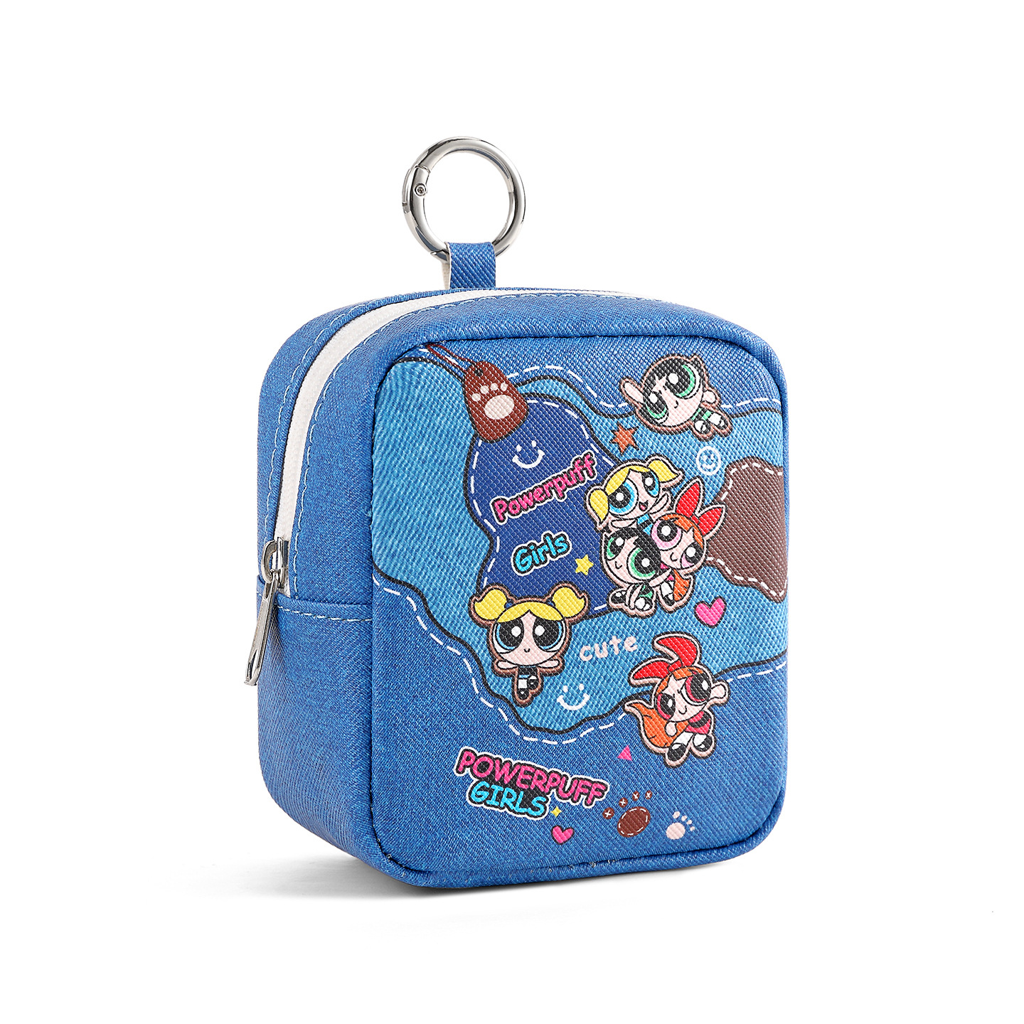 Korean version of ins girl heart waterproof leather coin purse, student portable mini key case, cartoon cute coin case Item Picture