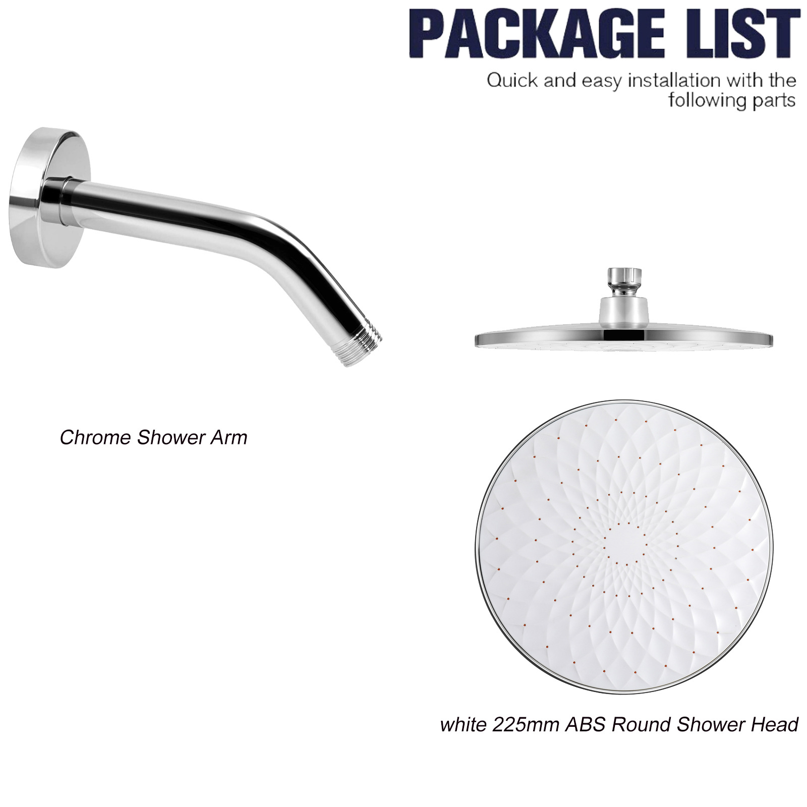 HIDEEP bathroom home round, modern and simple white concealed showerhead with ceiling and wall spray, single function Item Picture