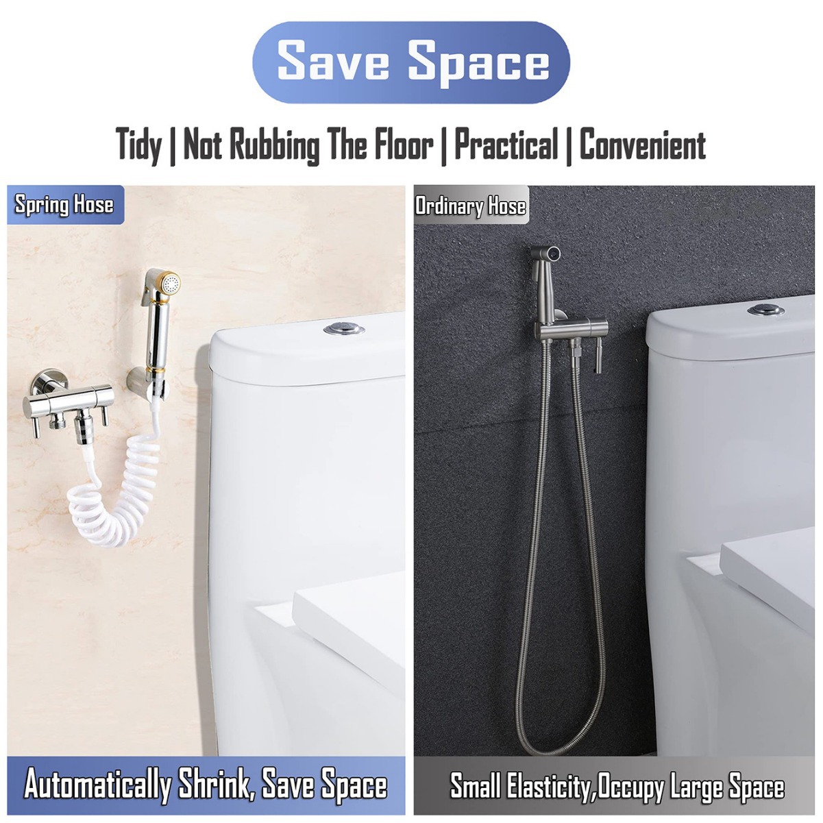 Cross-border manufacturer partner bathroom washbasin, shower head, telescopic spring hose, spray gun, special cold and hot water telephone line pipe details Picture