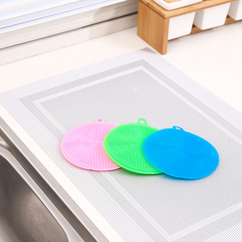 Multi-functional dishwashing brush, recyclable non-stick silicone cloth, kitchen brush for POTS and dishes, cleaning household scouring pad Specification drawing
