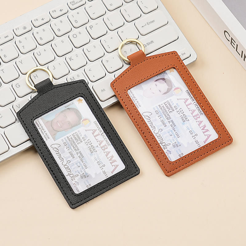 In-stock thickened PU leather boarding pass, business work ID, tag, employee access control card, name tag, LOGO card holder full figure
