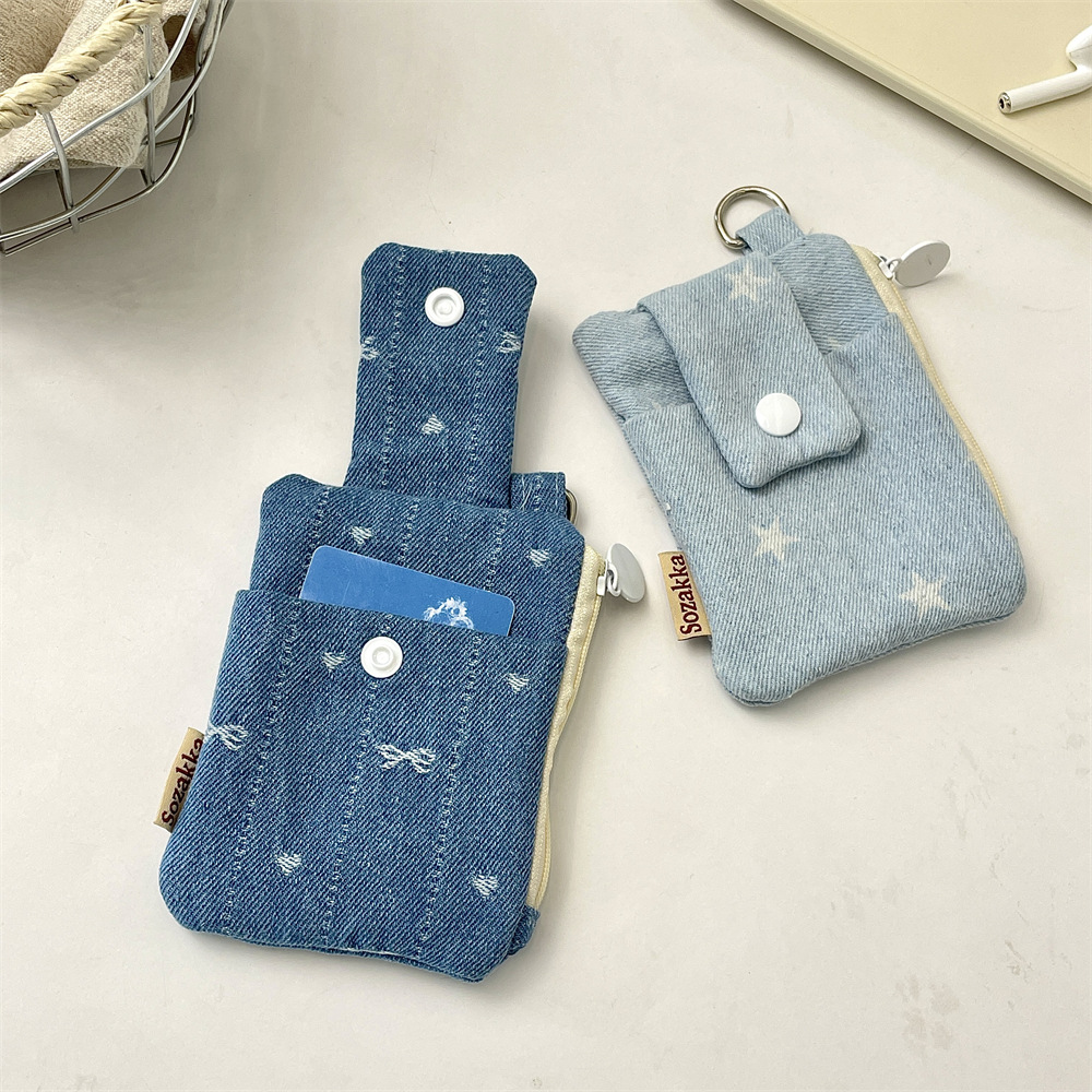 53301 High-quality appearance denim card case with multiple slots, small card holder and large capacity for ID card and bank card protection Application Scenario