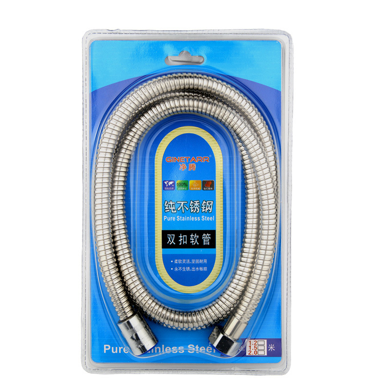 Stainless steel shower hose, showerhead, bathroom hose, explosion-proof nozzle, shower pipe, double-buckle encrypted pipe, direct supply from the manufacturer Item Picture