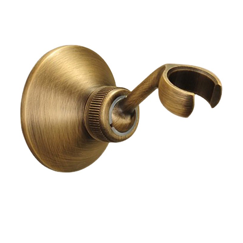 Wholesale gold and black antique all-copper wall-mounted universal movable shower head stand, hand-held shower head bracket and copper base Item Picture