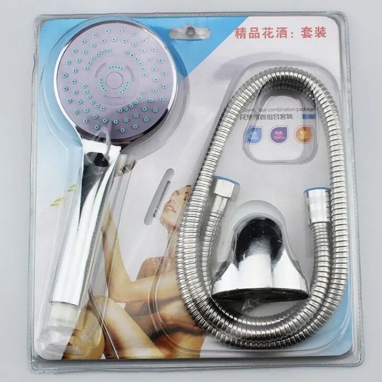 Three-piece shower head set, vacuum-formed packaging, pressurized lotus pod showerhead, bathroom, shower, hand-held shower head set Specification drawing