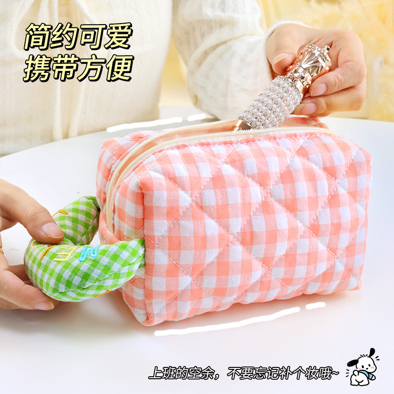 Macaron-colored makeup bag, portable, high appearance level toiletry bag, large-capacity storage bag, cute Instagram makeup storage bag Specification drawing
