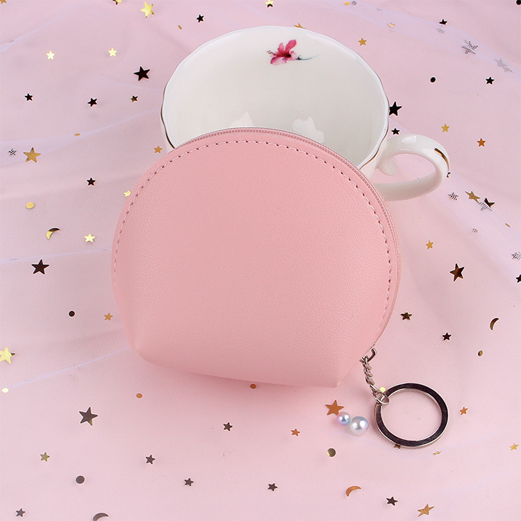 A mini multi-functional zipper card case and coin purse from Korean Instagram, featuring a simple and cute Japanese cartoon style Specification drawing