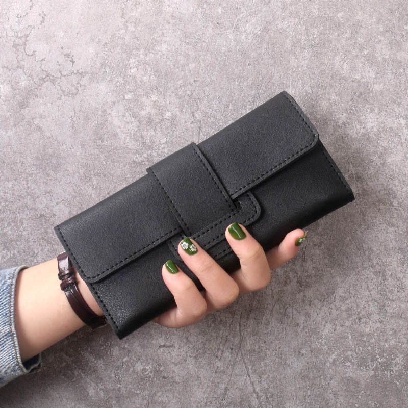 2022 New women's long wallet, 30% off clutch, multi-functional PU leather bag, Korean-style simple and fashionable wallet Item Picture