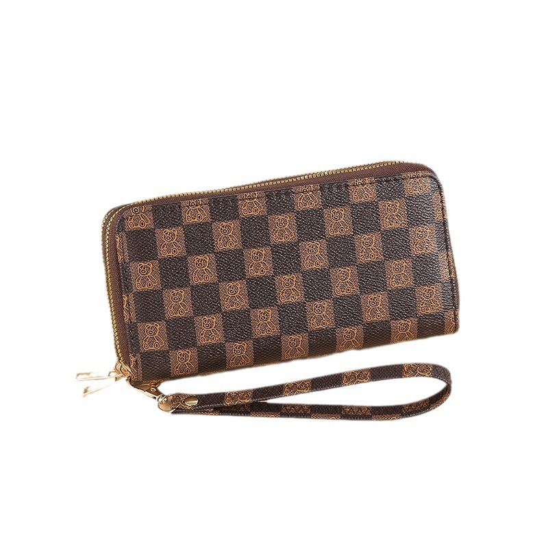 Wholesale of new niche European and American trend printed double-zipper long large-capacity multi-functional wallet clutch bags Item Picture