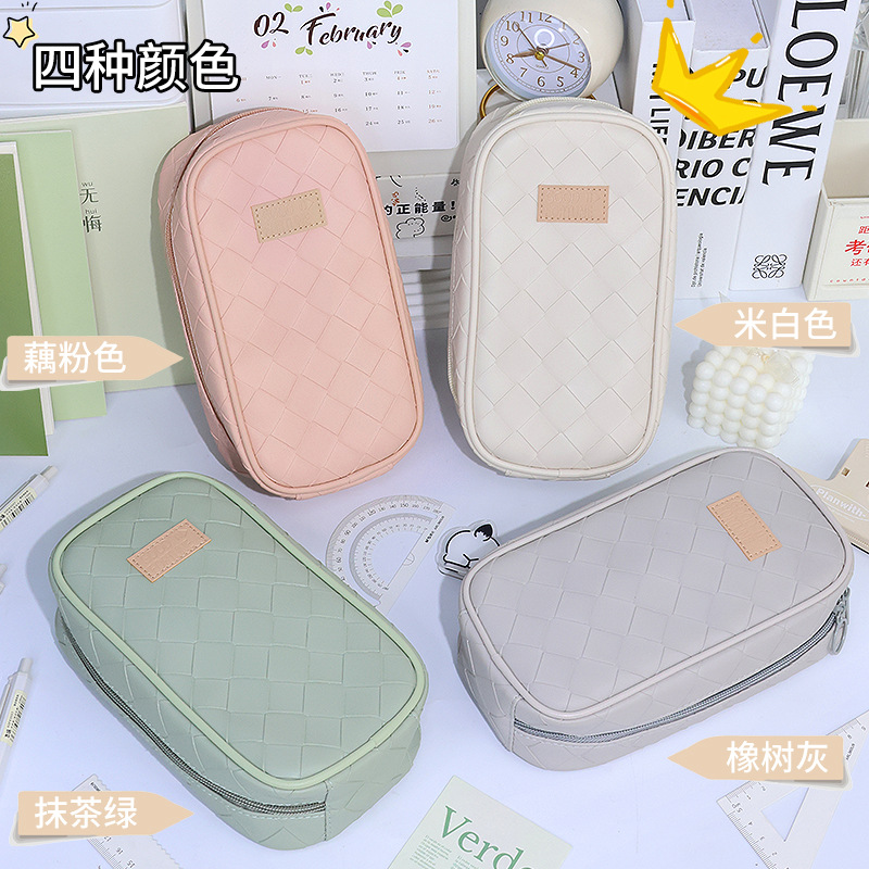 Multi-functional large-capacity pen case, portable high-appearation-level pencil case, Korean-style woven pen holder, stationery box, six-layer storage bag Application Scenario