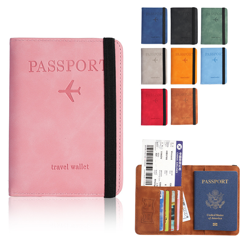 2024 Cross-border PU Leather card case Passport holder Passport case Travelwallet multi-functional document package approval