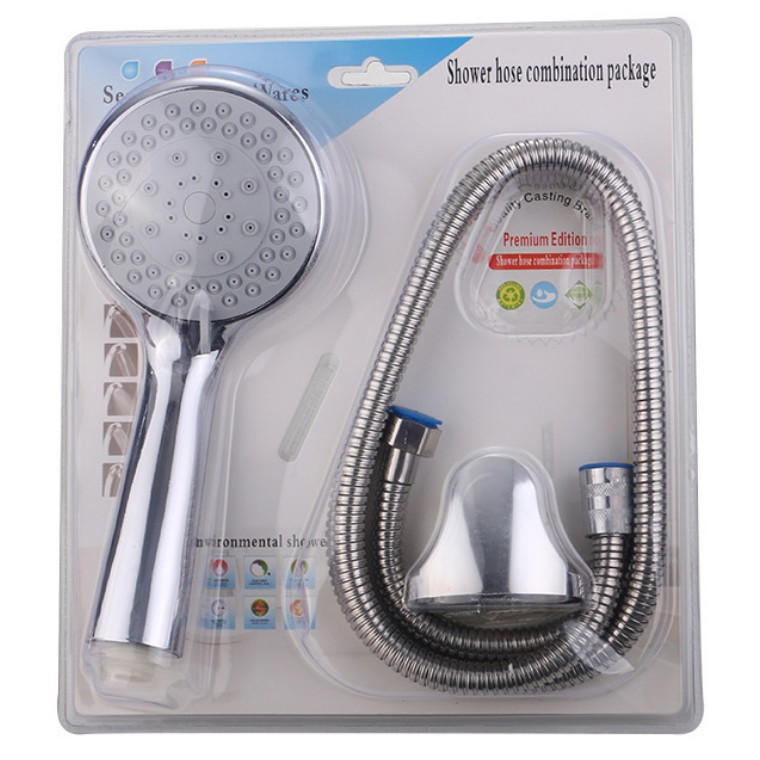Three-piece shower head set, vacuum-formed packaging, pressurized lotus pod showerhead, bathroom, shower, hand-held shower head set Application Scenario