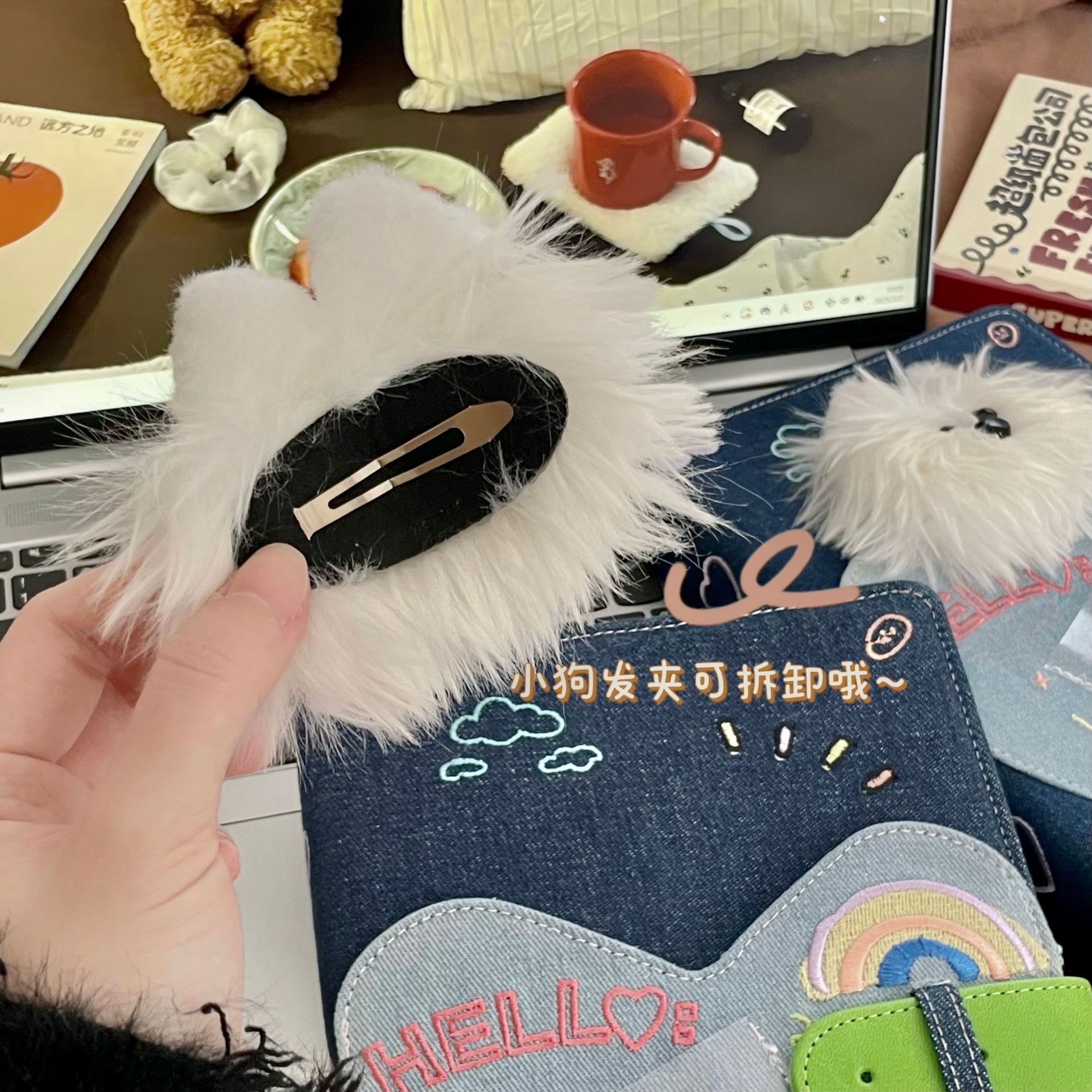 The same style of Xiaohongshu plush puppy cowboy card album a5 four-square grid loose-leaf Polaroid mini card diy storage photo album Specification drawing