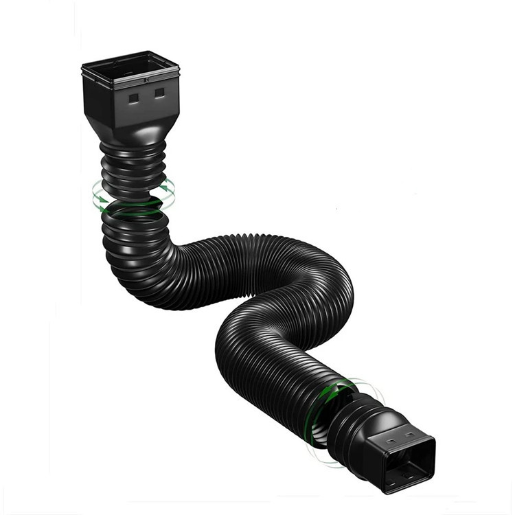 Cross-border black plastic downspout extender telescopic rainwater drainage pipe for drainage Item Picture