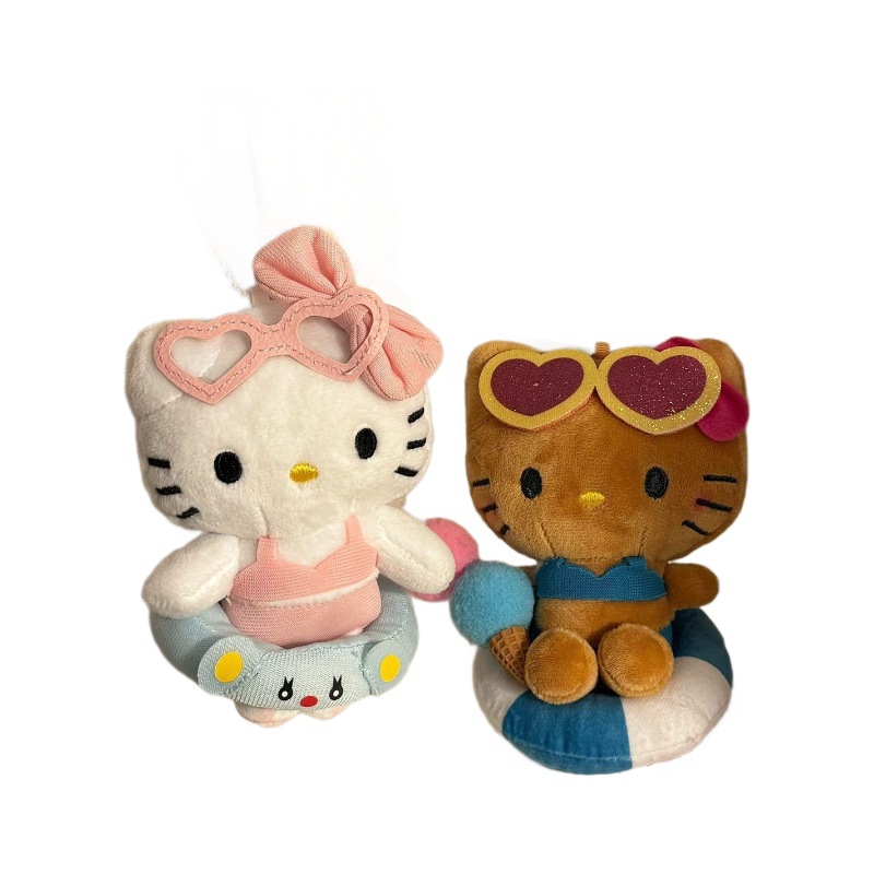 High appearance level bikini cat pendant, cute cartoon mini doll, swimming ring cat pendant, bag pendant Item Picture