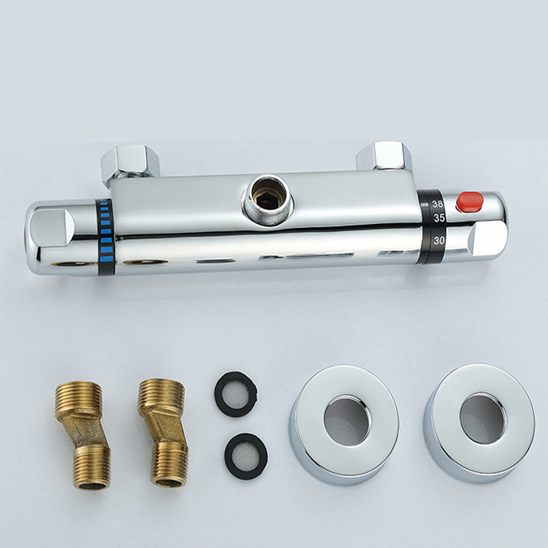 Concealed copper shower thermostatic faucet solar turbid water valve upper, lower, reverse water circuit thermostatic valve full figure