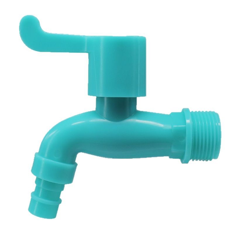 Plastic steel and plastic thickened impact-resistant and frost-proof faucet 46 points white and green ball core high-flow washing machine faucet Item Picture