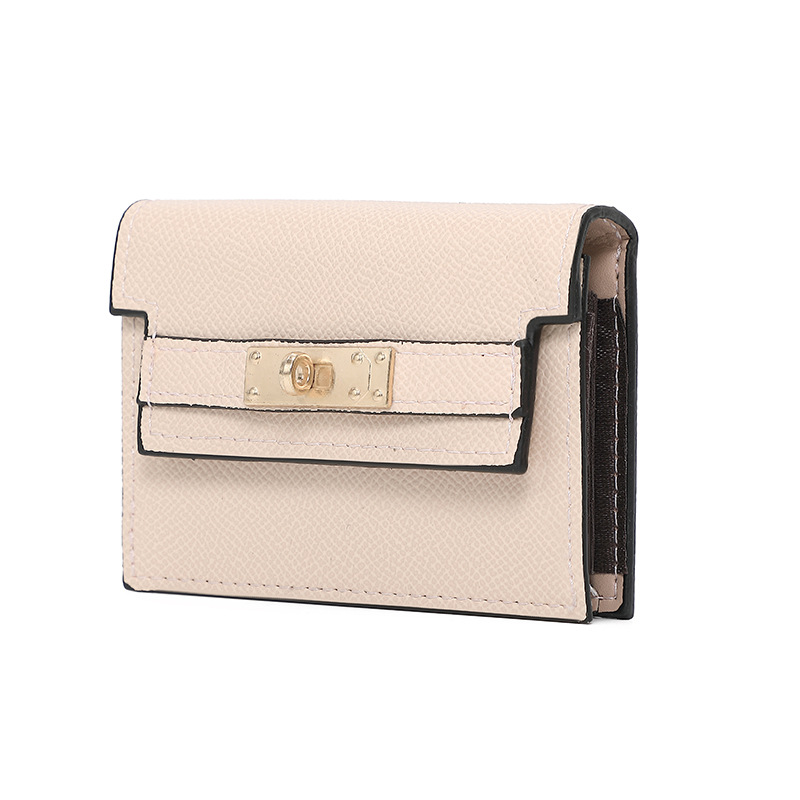 New solid-color card bag for women, small and multi-slot wallet, ins high-end Wallet, short clutch bag Item Picture