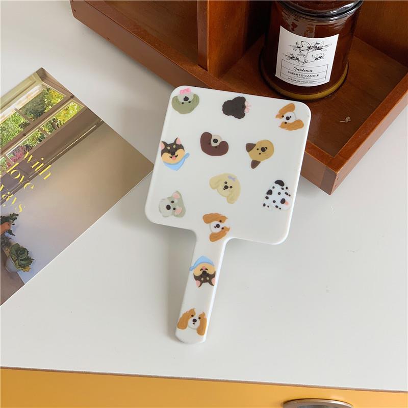 Original cute cartoon small mirror, square handheld mirror, portable makeup mirror and touch-up mirror for student dormitories Specification drawing