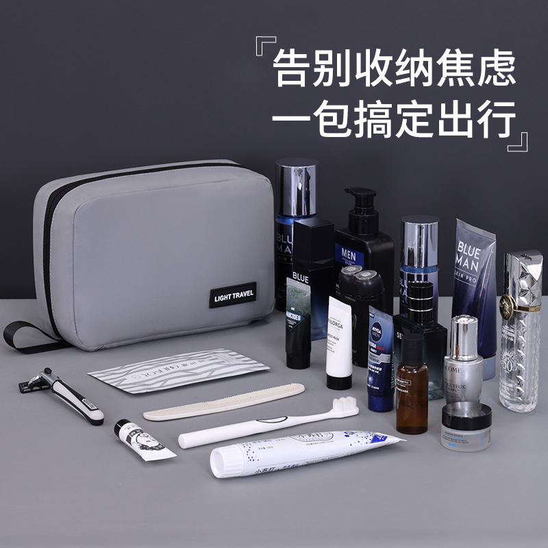 New high-end leather film travel toiletry bag, portable men's waterproof bathing and swimming storage bag, small size portable Application Scenario