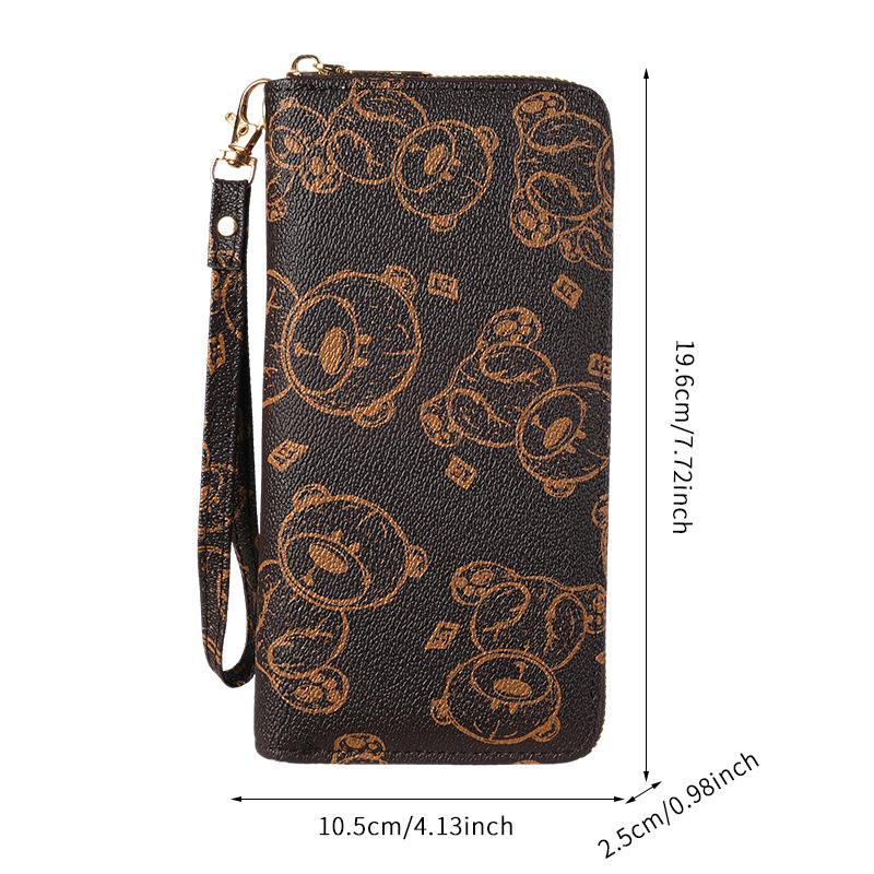 A popular Korean cartoon bear wallet for foreign trade, a cute lady's coin purse, large-capacity zipper ID card holder Item Picture