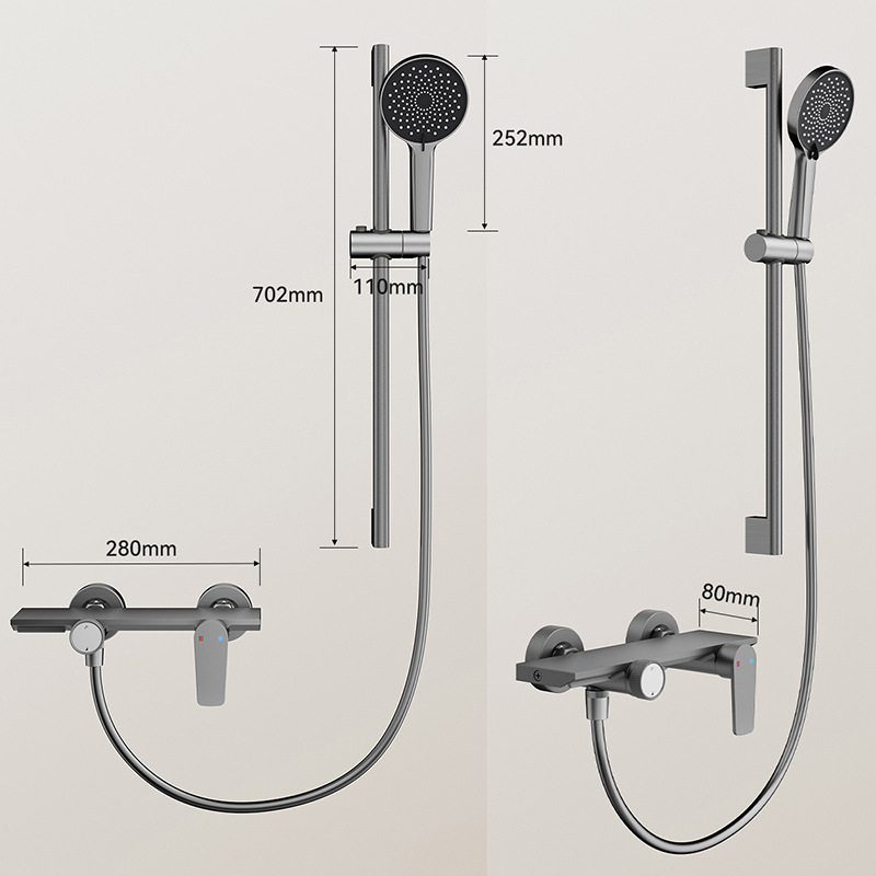 Simple and modern shower head set, hotel engineering lifting pole shower head set, pressurized full set of handheld shower head Application Scenario