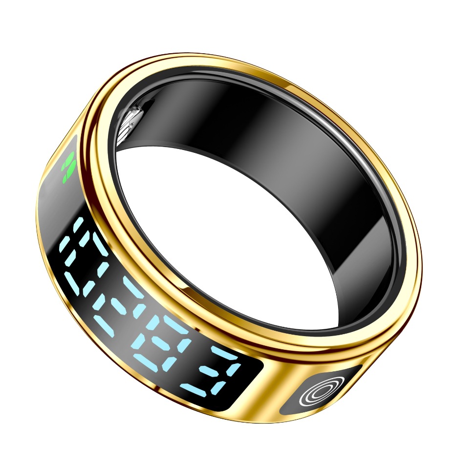 The SR08 smart ring features a display screen, touch charging dock, page-turning, photo-taking, heart rate, blood oxygen, and sleep functions details Picture