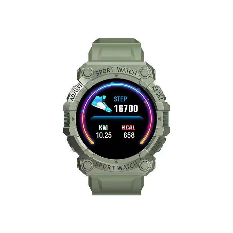 The FD68 smart bracelet features a color screen for heart rate and blood pressure health monitoring, intelligent reminders, and step-counting exercise Specification drawing