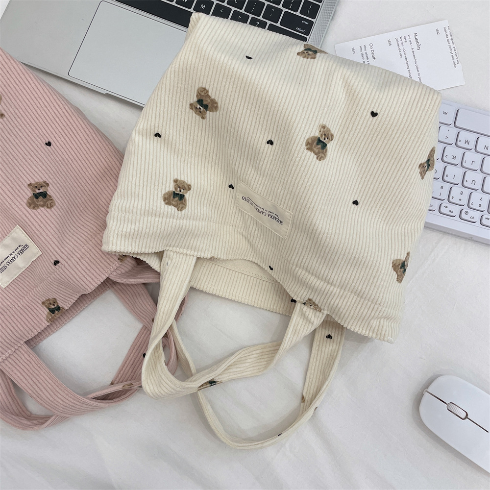 49121 copyright corduroy bear handbag, a handbag for women to carry out, a bento bag, and a small student lunch box bag Application Scenario