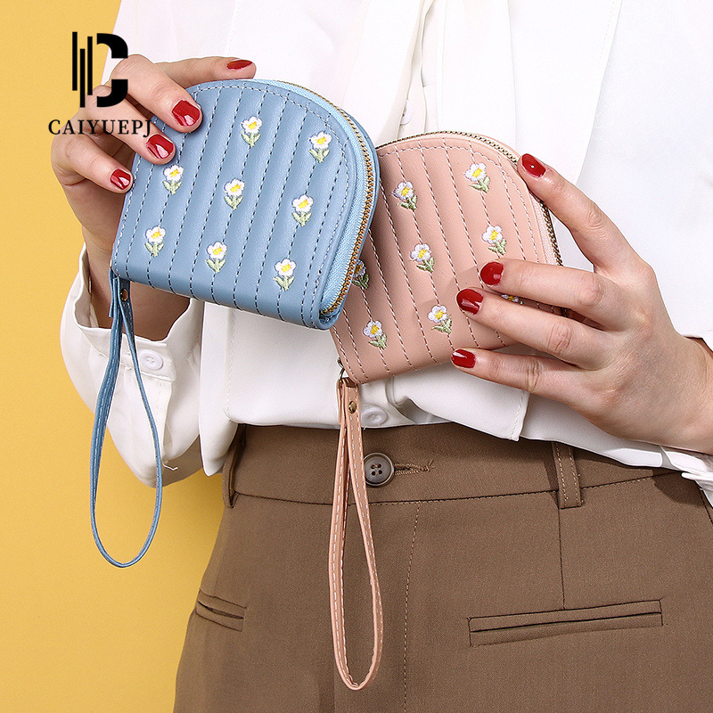 New Japanese and Korean coin purse, a girl's fresh and delicate floral print student zipper card case, ID card holder, multi-functional loose change wallet Specification drawing
