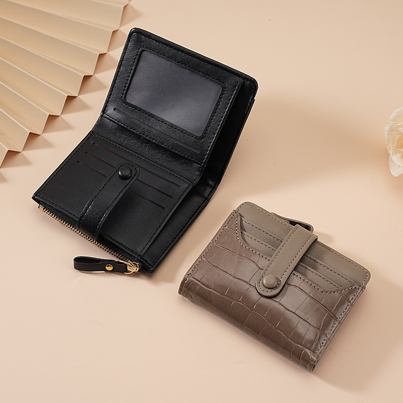 New short Korean version macaron wallet for women, with stone patterns and multiple slots, is a versatile and refreshing wallet for daily use details Picture