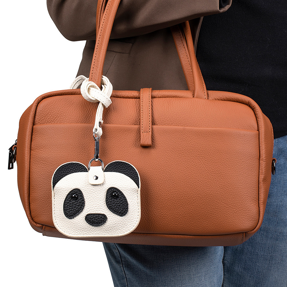 New creative Red Panda ID card case Portable neck card holder pu multi-functional neck loose change storage bag for women details Picture